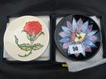 MOORCROFT, 2 shallow dishes ``Rosebud`` and ``Bee with flower``