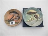MOORCROFT, 2 ``Toadstool`` pattern small shallow dishes