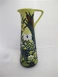 MOORCROFT, ``Waterlily & Bullrush`` pattern yellow ground tall ewer jug 9.5`` high