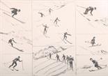 Diana Thorne (1895-1963) American/Canadian. “Skiing”, Etching, Signed in Pencil, Unframed, 12.5” x