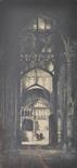 David Young Cameron (1865-1945) British. A Church Interior, Etching, Signed in Pencil, 17” x 8.5”.