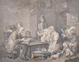 After Jean-Baptiste Greuze (1725-1805) French. ‘Le Pere de Famille lisant la Bible a ses Enfants’,