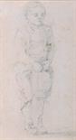 Circle of Jean Baptiste Augustine (1759-1832) French. A Young Boy holding a Hat, Pencil, 3.75” x 2”.