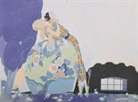 Umberto Brunelleschi (1879-1949) Italian. “La Douce Resistance”, Stencil, Unframed, overall 16.75” x