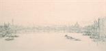 William E…Walcot (1874-1943) British. “The Thames 1915”, Etching, Signed in Pencil, and Inscribed