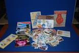 A quantity of Brooke Bond tea Cards, playing cards, three piece book set, loose stamps and Co-op £