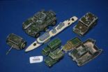 A quantity of army trucks including small personal carrier, ammunition timber made by Crescent Toys,