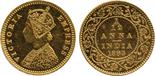 The David Fore Collection. Coins of British India. Gold Early Proof Restrike 1/12-Anna, 1893C, off-