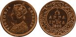 The David Fore Collection. Coins of British India. Copper Proof Restrike 1/12-Anna, 1898C, obv