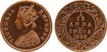 The David Fore Collection. Coins of British India. Copper Proof Restrike 1/12-Anna, 1899B, Proof