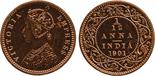 The David Fore Collection. Coins of British India. Copper Proof Restrike 1/12-Anna, 1901C, obv
