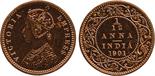 The David Fore Collection. Coins of British India. Copper Proof Restrike 1/12-Anna, 1901C, obv