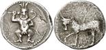 ANCIENT COINS. GREEK. Spain, Balearic Islands, Ebusus (3rd Century B.C.), Silver Hemidrachm, 2.