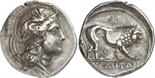 ANCIENT COINS. GREEK. Lucania, Velia (c.340-334 B.C.), Silver Didrachm, 7.63g, 12h. Head of Athena