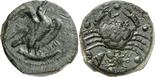 ANCIENT COINS. GREEK. Sicily, Akragas (c.425-400 B.C.), AE Hemilitron, 22.59g, 12h. Eagle standing