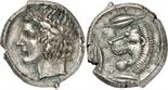 ANCIENT COINS. GREEK. Sicily, Leontinoi (c.430-425 B.C.), Silver Tetradrachm, 17.43g, 7h. Head of