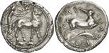 ANCIENT COINS. GREEK. Sicily, Messana (c.425-421 B.C.), Silver Tetradrachm, 16.99g, 11h. The nymph
