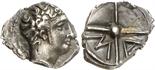 ANCIENT COINS. GREEK. Gaul, Massalia (c.350-215 B.C.), Silver Obol, 0.76g, 12h. Bare head of