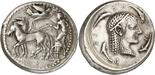 ANCIENT COINS. GREEK. Sicily, Syracuse (Deinomenid Tyranny, 485-466 B.C.), Silver Tetradrachm, 17.