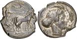 ANCIENT COINS. GREEK. Sicily, Syracuse (second Democracy, 466-405 B.C.), Silver Tetradrachm, 17.04g,