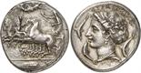 ANCIENT COINS. GREEK. Sicily, Syracuse (second Democracy, 466-405 B.C.), Silver Tetradrachm, 17.26g,