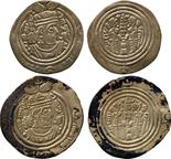 ISLAMIC COINS. ARAB SASANIAN. Khusraw II type, Silver Drachms (2), BYSh = Bishapur 50h, 2.50g and