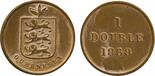 ?COINS, CHANNEL ISLANDS, GUERNSEY Victoria (1837-1901), Bronze Double, 1868, 68 over 30 (Pr 74; S