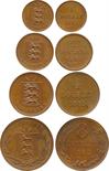 ?COINS, CHANNEL ISLANDS, GUERNSEY Victoria (1837-1901), Four Piece Bronzed Proof Set, Double, 2-