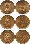 ?COINS, CHANNEL ISLANDS, GUERNSEY Victoria (1837-1901), Bronze Double (3), 1889H, 1893H, 1899H (Pr