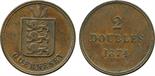 ?COINS, CHANNEL ISLANDS, GUERNSEY Victoria (1837-1901), Bronze 2-Doubles, 1874, short legend