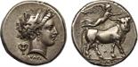 ANCIENT COINS, GREEK COINS, Campania, Neapolis (c.300-275 BC), Silver Nomos, 7.4g. Chari…,