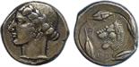 ANCIENT COINS, GREEK COINS, Sicily, Leontinoi (c.445-440 BC), Silver Tetradrachm, 17.00g, 10h.