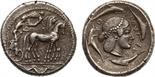 ANCIENT COINS, GREEK COINS, Sicily, Syracuse (Deinomenid Tyranny, 485-466 BC), Silver Tetradrachm,