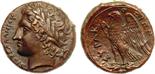 ANCIENT COINS, GREEK COINS, Sicily, Syracuse, Hiketas II (287-278 BC), Æ, 10.9g., laureate head of