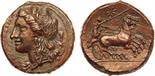 ANCIENT COINS, GREEK COINS, Sicily, Syracuse, Hiketas II (287-278 BC), Æ, 12.1g. wreathed head of