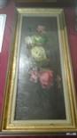 Victorian oil painting of flowers