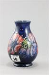 Moorcroft `Anemone` on Blue Background, 14cms