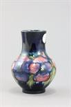 Moorcroft `Pansy` Vase on Blue Background, 13cms