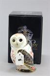 A Boxed Royal Crown Derby Paperweight with gold stopper Old Imari Owl