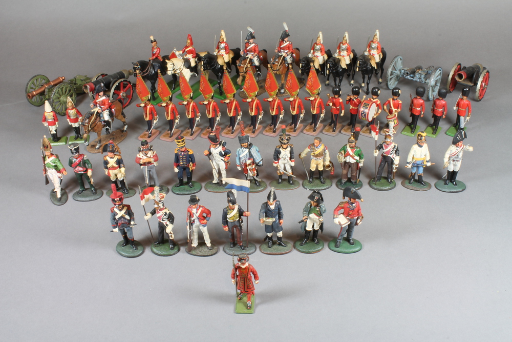 A large collection of Del Prado military figures including guardsman, artillery guns, life guards A large collection of Del Prado military figures including guardsman, artillery guns, life guards
