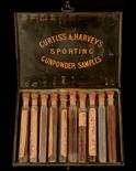 CURTIS & HARVEY A RARE SALESMAN`S GUNPOWDER SAMPLE TIN black japanned tin (approx. 5 1/8in. x