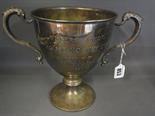 A silver twin handle Trophy cup by Mappin and Webb - Hallmarked London 1912 -13 - Hight 20 cm -