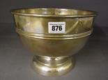 A silver pedestal foot Punch bowl Birmingham 1943-44 - maker A & J Zimmerman Ltd. - Diameter 23.5 cm