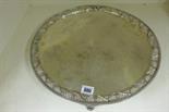 A silver tray with a pierced border London 1860/61 - maker W W W retailed by Lambert and Rawlings,