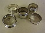 Five silver napkin rings - Weight approx. 2.5 troy oz