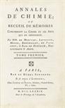 Annales de chimie (et de physique).     Hrsg. von Lavoisier, de Morveau, Berthollet, Hassenfratz u.
