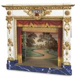 Opernkulisse. - Hölzerne Kulisse `Opera` mit teils vergoldeter Front, 3 farb. (2 variablen)