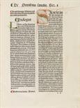 Evrardus de Valle Scholarum,     Sermones de sanctis. Mit Fleuronné-Initiale  in Rot und Grün mit