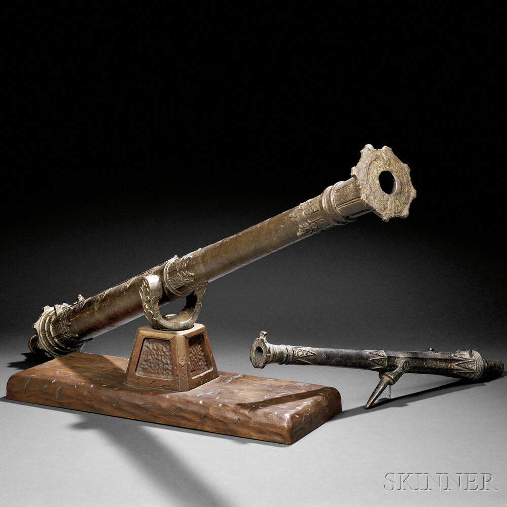 Lantaka Swivel Gun, c. 18th/19th century, ornate bronze barrel with