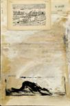 MÁRIO CESARINY - 1923-2006 "Sem título" técnica mista com colagens sobre papel assinada e datada